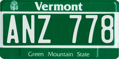 VT license plate ANZ778