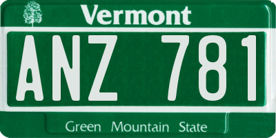VT license plate ANZ781
