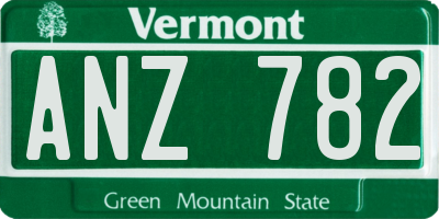 VT license plate ANZ782