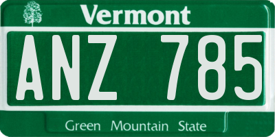 VT license plate ANZ785