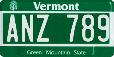VT license plate ANZ789