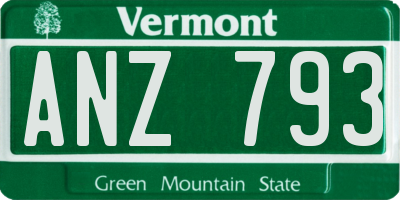 VT license plate ANZ793