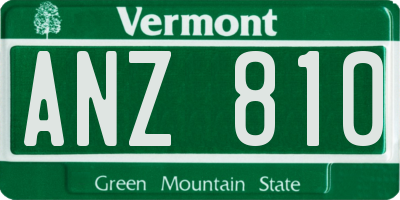 VT license plate ANZ810