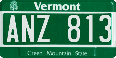 VT license plate ANZ813