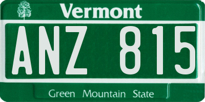 VT license plate ANZ815