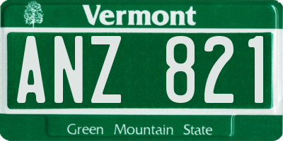 VT license plate ANZ821