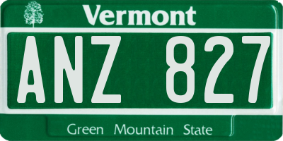 VT license plate ANZ827