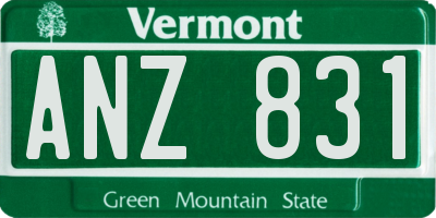 VT license plate ANZ831