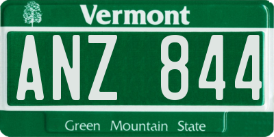 VT license plate ANZ844