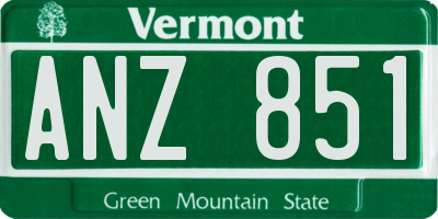 VT license plate ANZ851