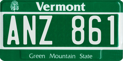 VT license plate ANZ861