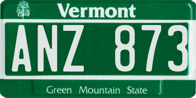 VT license plate ANZ873