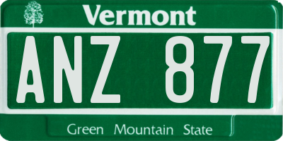 VT license plate ANZ877