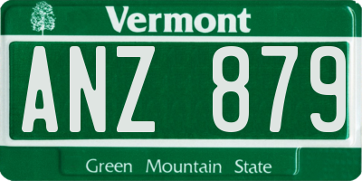 VT license plate ANZ879