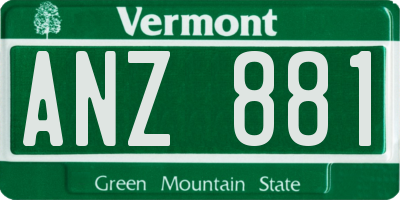 VT license plate ANZ881