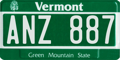 VT license plate ANZ887