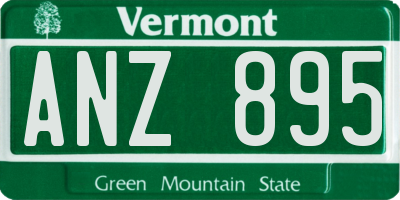 VT license plate ANZ895