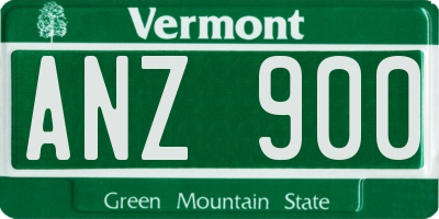 VT license plate ANZ900