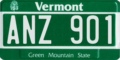 VT license plate ANZ901