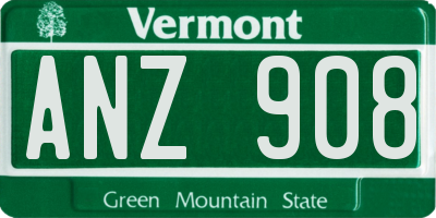 VT license plate ANZ908