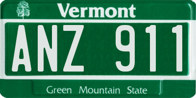 VT license plate ANZ911
