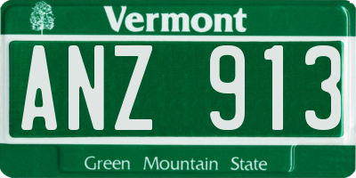 VT license plate ANZ913