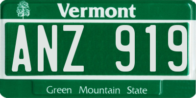 VT license plate ANZ919