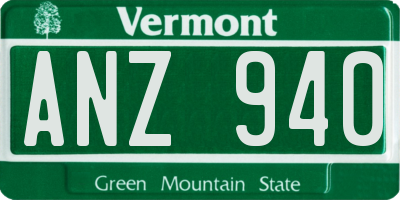 VT license plate ANZ940
