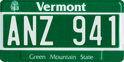 VT license plate ANZ941