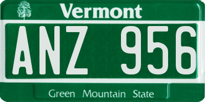 VT license plate ANZ956