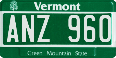 VT license plate ANZ960