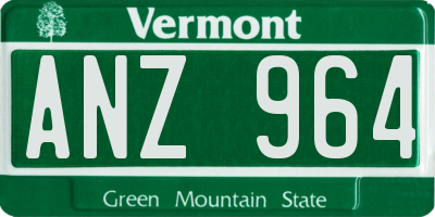 VT license plate ANZ964