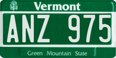 VT license plate ANZ975