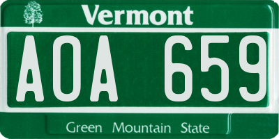 VT license plate AOA659