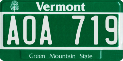 VT license plate AOA719