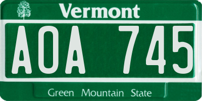 VT license plate AOA745