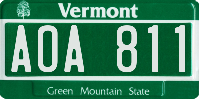 VT license plate AOA811