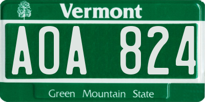 VT license plate AOA824