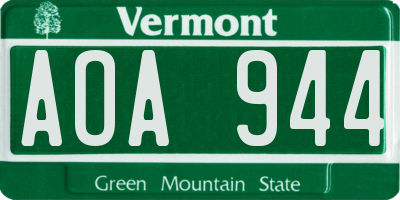 VT license plate AOA944