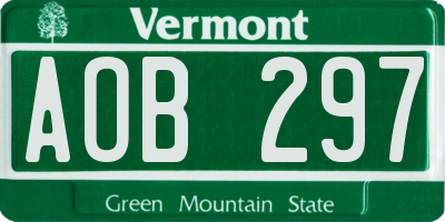 VT license plate AOB297
