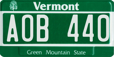 VT license plate AOB440