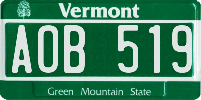 VT license plate AOB519