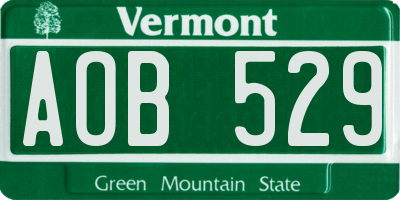 VT license plate AOB529