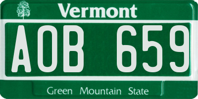 VT license plate AOB659