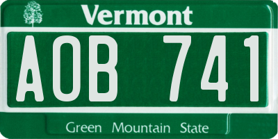 VT license plate AOB741