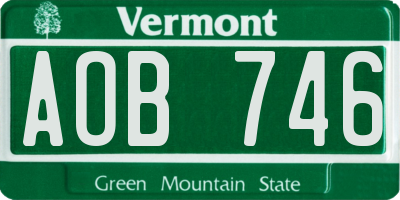 VT license plate AOB746