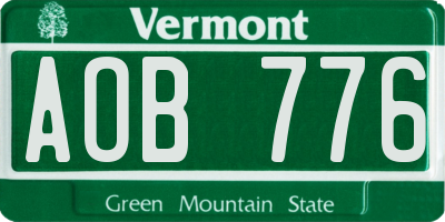 VT license plate AOB776