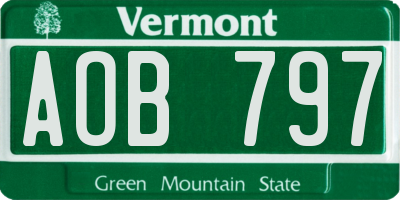 VT license plate AOB797