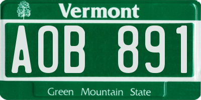 VT license plate AOB891