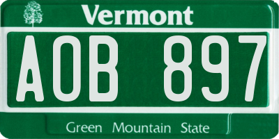 VT license plate AOB897